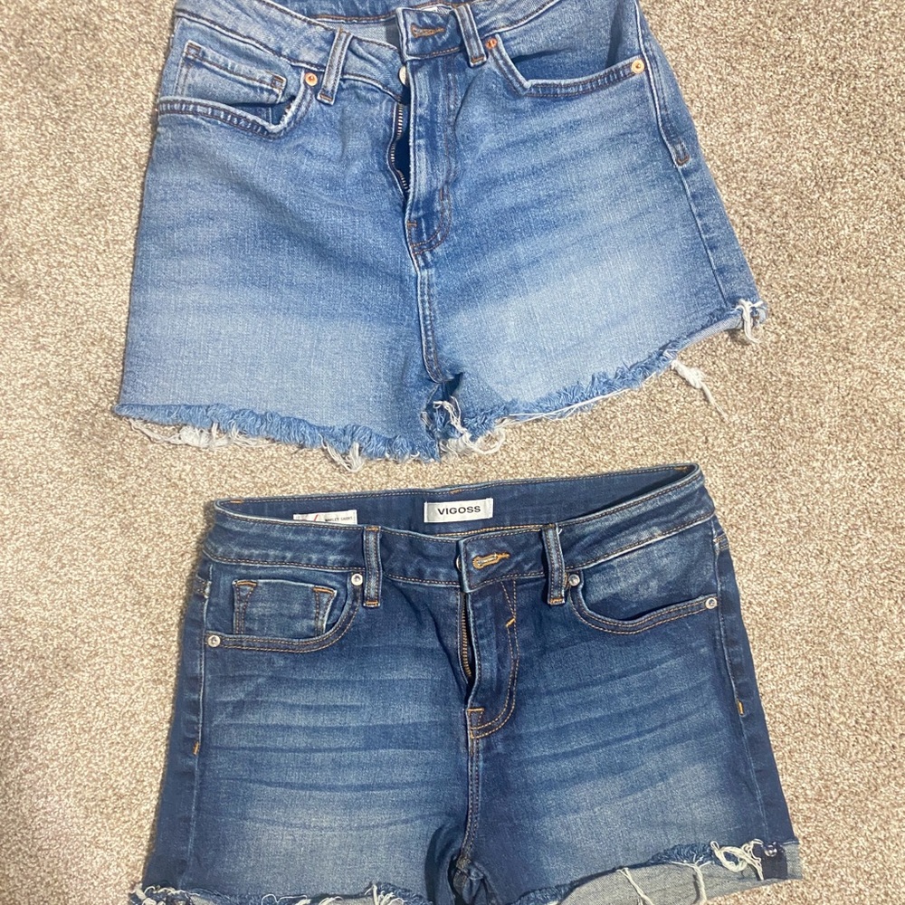 Vigoss Blue Jean Shorts Distressed Raw Hem